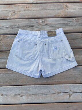 Vintage Y2K Silver Jeans Utility Carpenter Cargo Shorts M Khaki Tan 100% Cotton